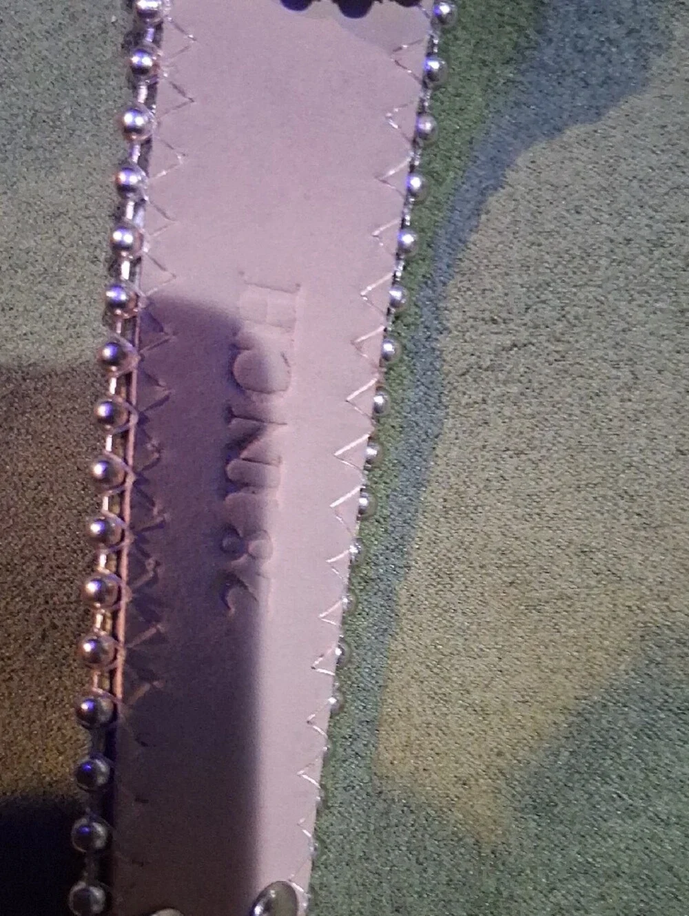 Silver Belt with Red and Clear Rhinestones